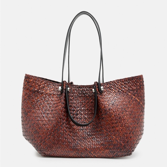 All Saints Bags Allsaints Allington Straw Tote Bag Red 2 Poshmark